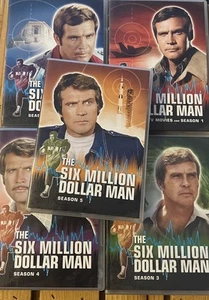 Six Million Dollar Man Season 1 2 3 4 5 DVD Box Set Lot - Foto 1 di 5