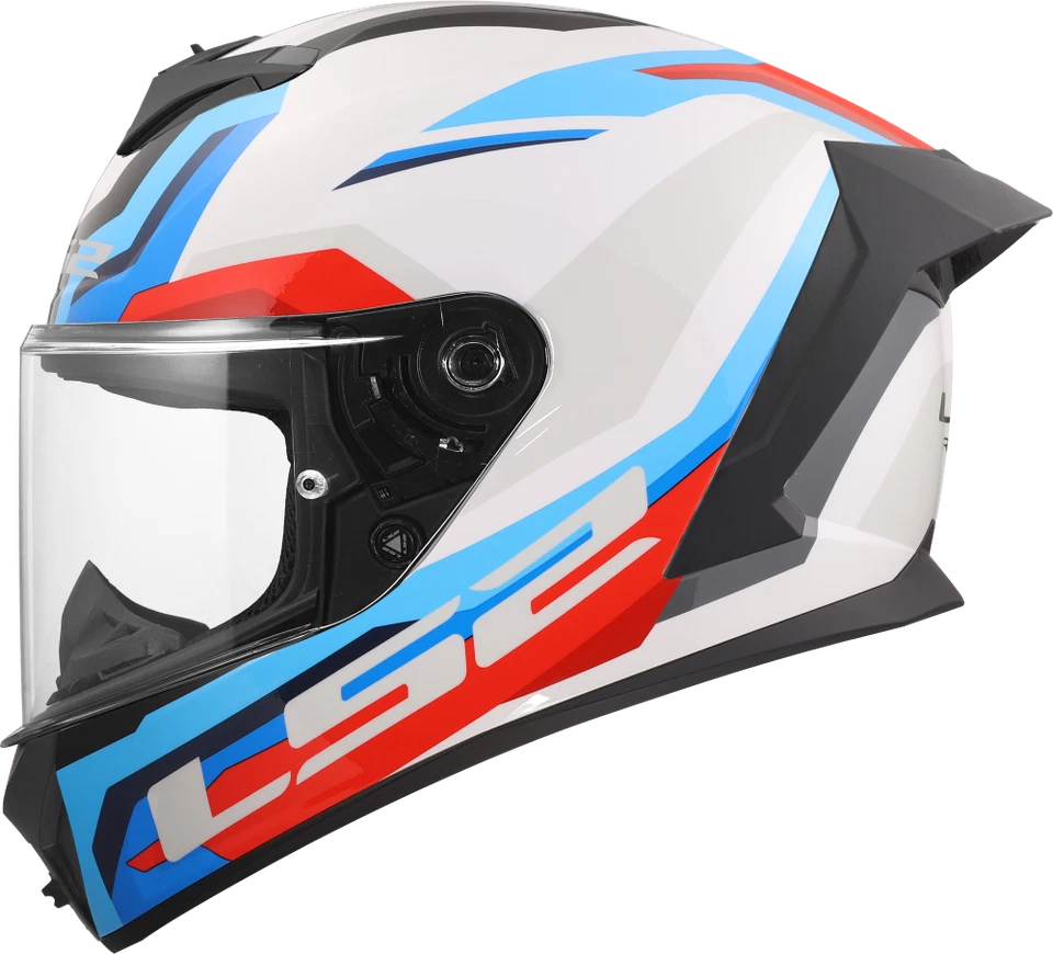 LS2 HELMETS LS2 FF820 Rapid III Hyper Weiß Blau Rot Motorrad Helm Integralhelm Race
