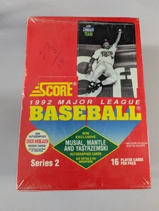 1992 Score Series 2 Factory Sealed Wax Box 36 Packs Mantle / Musial / Yaz Auto - Picture 1 of 4