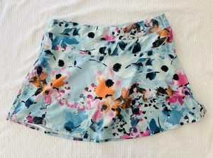 Tek Gear Girls’ XXL 18/20 Tennis Golf Pickleball Skirt Skort Light Blue Floral - Picture 1 of 6