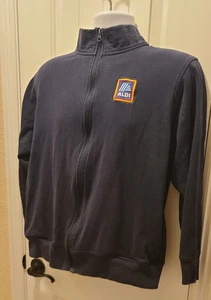 Original ALDI Vantage Navy Blue Zip Employee Worker Jacket Coat Sweater Medium M - Picture 1 of 14
