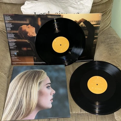 LOT 2 VINYL LP ALBUM ADELE 30 180G LYRICS VG++ 2021 POP Record - Image 1 of 4