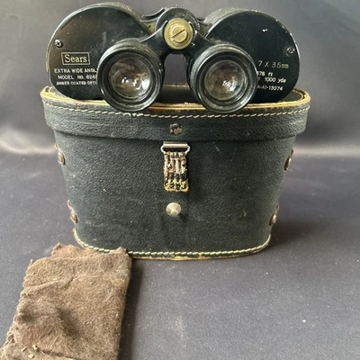 Sears 7x35 binoculars Model 6243 Extra Wide Angle With Case Vintage - Image 1 of 4
