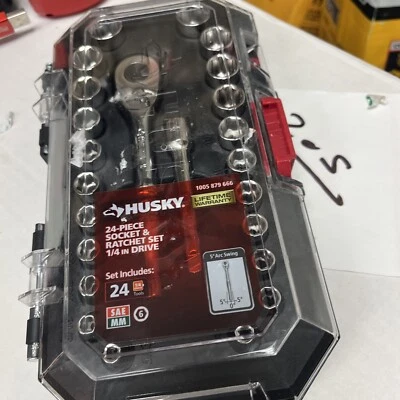 Husky 1/4 Drive 24- Socket and Ratchet Piece Mechanics Tool Set - Image 1 of 4