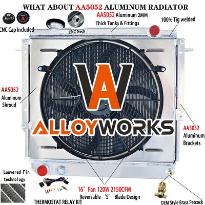 3 Row Radiator Shroud Fan Relay For 1984-1996 1985 1986 Jeep Cherokee Comanche - Изображение 1 из 4