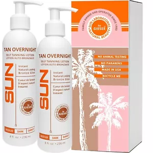 Sunless Tanning Lotion - Medium Self Tanner for Fair Skin (8 oz) - 2 Pack - Picture 1 of 8