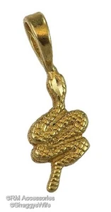 Diamondback Rattle Snake Charm New Animals & Insects Pendant 24k Gold Plated - Picture 1 of 7