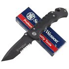 Smith & Wesson S&W Border Guard Tanto Tactical Linerlock Knife SWBG10S Serrated