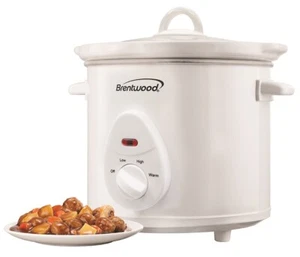 Olla de cocción lenta Brentwood SC-135W blanca de 3 cuartos para 5 personas 3 ajuste de calor NUEVA - Imagen 1 de 1