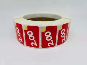 1 Rotolo da 1000 Etichette Adesive 1,5"x1" €2,00 Prodotto Prezzo Punto Rosso e Giallo - Foto 1 di 3