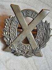 WW1 Scottish Horse Regiment 1900 Bronze Metal Cap Badge WW2