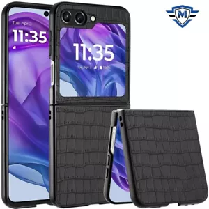 Custodia per Motorola Razr 2024 (NonPlus) premium vegan pelle design coccodrillo - Foto 1 di 9