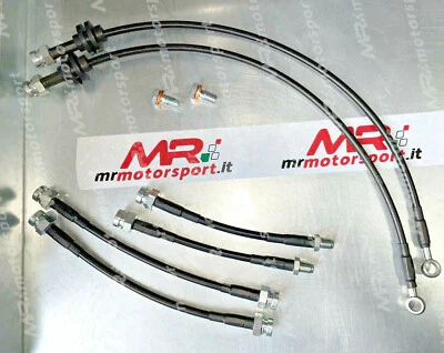 MRMOTORSPORT Kit 6 tubi freno aeronautici Alfa Romeo Mito 1.4 T-Jet treccia NERO BREMBO