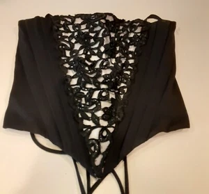 Corsé de crochet negro Faviana New York corte en V talla 5/6 - Imagen 1 de 8