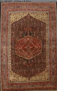 Vintage Authentic Bijar Area Rug Wool Original Rare 11.6 X 18 Antique Pre 1900 - Picture 1 of 5