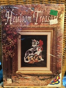 Cats Cross Stitch Kit Heirloom Treasure Calico & Tabby No Need To Count - Picture 1 of 2