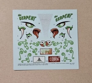 Lindberg 1/16 THE SERPENT MODEL T FORD STREET ROD DECAL SHEET - Picture 1 of 1