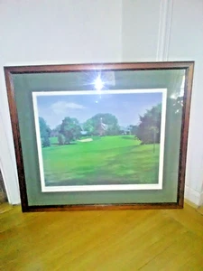 Vintage Mil Radler PGA Pro Golfer Print On Canvas Winged Foot GC Signed - Picture 1 of 7