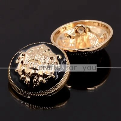 6PCS ANTIQUE PATTERNED 10MM-28MM METAL SHANK BUTTONS CLOTHING BAG SEWING CRAFT - Image 1 of 4