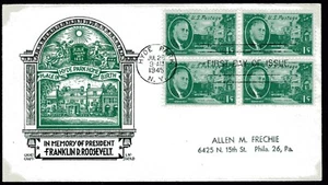 #930 1c Franklin D. Roosevelt block FDC Cachetcraft/Staehle cachet July 26, 1945 - Picture 1 of 1