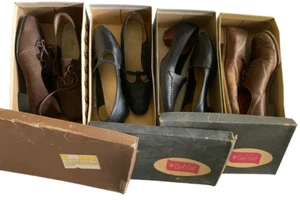 Vintage Set Lot 4 50er 60er 70er Damenschuhe Absatz 6 7 Montgomery Ward 7 7,5 - Bild 1 von 21