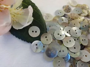 10x KNÖPFE rund 9 mm PERLMUTT MUSCHELN KINDERKNÖPFE KNOPF KINDER BABY klein - Bild 1 von 2