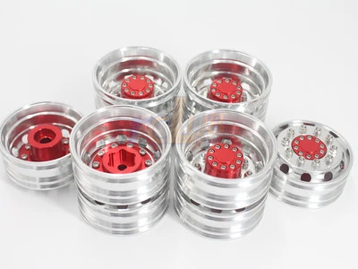 1/14 rc truck 6X4 Set 2Pcs Front+4Pcs Rear Wheels For knight hauler GL 56301 MAN - Image 1 of 2