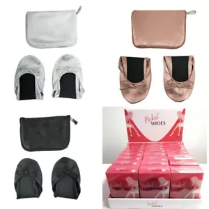 Pocket Shoes Ballet Flats with Case Wedding Party Travel Ballerina Slipper - Picture 1 of 7