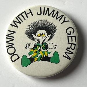 Down With Jimmy Germ Pin Lapel Badge Children's Safety Awareness Promotional - Picture 1 of 2