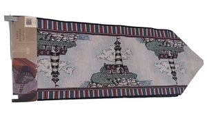 Home Trends Leuchtturm Insel Tisch Wandteppich Läufer 13" x 72" Maritim Gewebt - Bild 1 von 6
