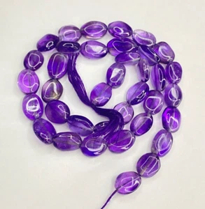 93 Kt Lila Amethyst Edelstein Oval Perlen, Gute Qualität Amethyst Edelstein Perlen. - Bild 1 von 9