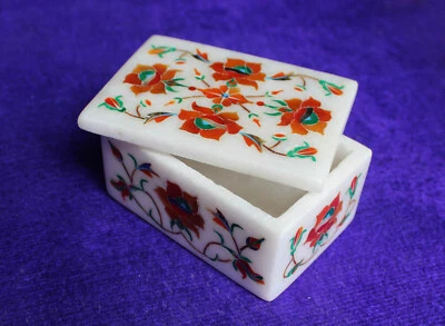 4 «x 3» мрамор ювелирных изделий кольцо коробка полудрагоценные камни инкрустация ручной работы декор подарки - Изображение 1 из 4