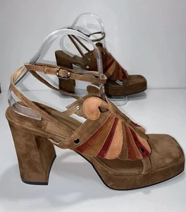 Jeffrey Campbell Monarch Platform Sandal Burnt Suede Size 10/11 Boho Hippie - Picture 1 of 19