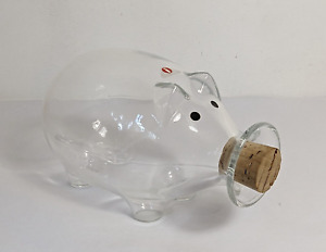 Iittala Finland NAPSU Art Glass Pig Figurine Decanter Valto Kokko Vintage