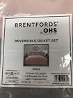 Brentfords Reversible Blush Grey Duvet Cover with Pillowcase Pink Bedding Set