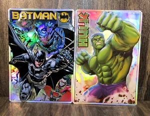 2 Halo Embossed 3D Tin Signs Superheroes DC Batman & MCU The Hulk Man Cave 9X13 - Picture 1 of 12