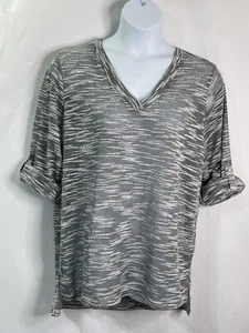 Simply Noelle Damen Bluse Gr. XXL grau meliert transparent Rollriegelärmel - Bild 1 von 12