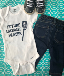 Future lacrosse Onesie® one piece bodysuit lacrosse baby Onesie® toddler shirt