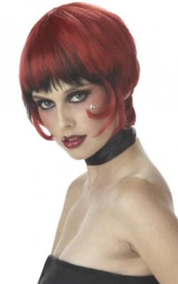 Scandalous Red & Black Wig Disco 70's Punk Retro Halloween One Sz New & Sealed! - Image 1 of 4