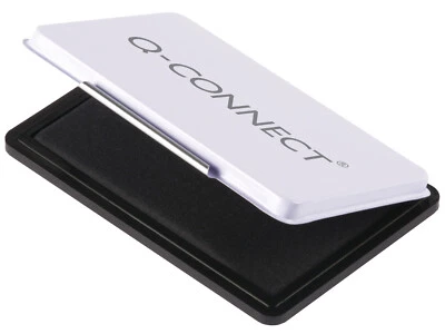 Large Q-Connect Stamp Ink Pad in a Metal Case Red Black Blue Green (126 x81mm) - Image 1 of 4