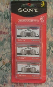 Sony MC60 Microcassette 3er Pack - 60 Minuten Micro Cassette Tapes - 2002 Vintage - Bild 1 von 4