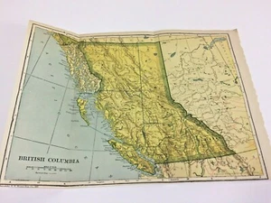 1921 Antique British Columbia map, Great Shape. Ready to be Framed. 12.5” By 9” - Picture 1 of 8