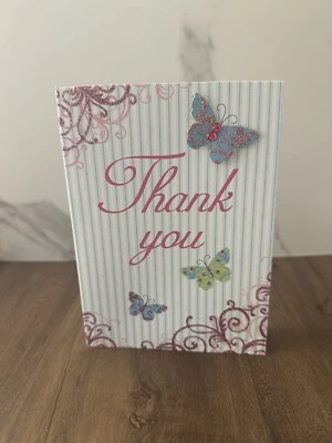 Second Nature Thank You Card with Butterflies and Pink Envelope – Elegant Design - Image 1 of 3