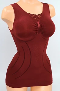 ♥SK5+3 !Schlankstütz Brustbooster-Top Mahagoni Gr. L 42/44 *Zaubertaille*♥ - Picture 1 of 6