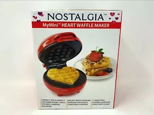 🔥Nostalgia Red 5" My Mini Non Stick Heart Shaped Waffle Maker NEW - Picture 1 of 8