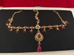 Conjunto de tikka nupcial chapado en oro étnico de Bollywood joyería de moda india - Imagen 1 de 1