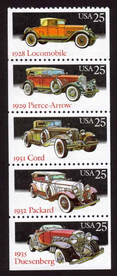 MALACK 2385a, 25c Classic Cars,  Booklet Pane n4954 - Image 1 of 1
