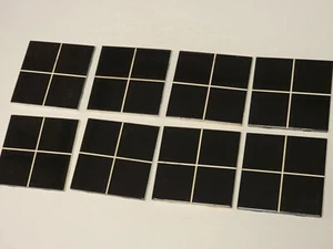 Vtg Lot of 8 Ceramic Tiles - Black Divided into 4 Squares American Olean NOS - Picture 1 of 3