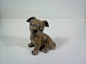 Estatuilla de cerámica cachorro perro perro perro perro perro pintado a mano sentado adorable ¡BUEN CHICO! - Imagen 1 de 6
