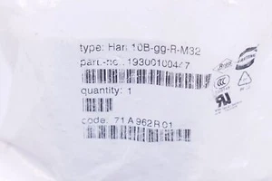 HARTING  Han 10B-gg-R-M32  19300100447  Tüllengehäuse Sockel  OVP NEU - Bild 1 von 1